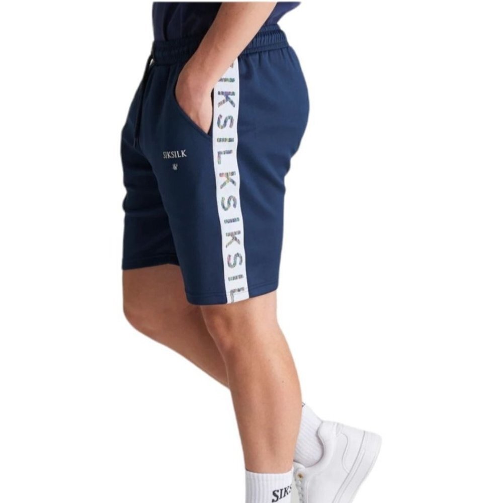 NWT SikSilk Boys Medley Taped Shorts - Navy Size‎ 7/8y